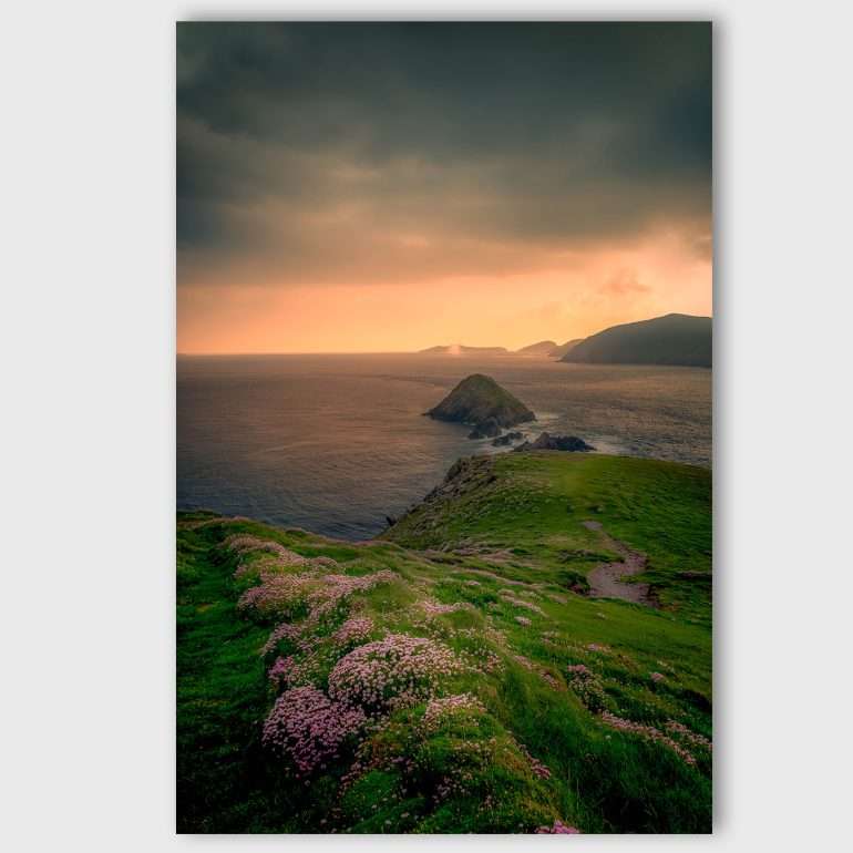 Wanddecoratie Dunmore Head - Zonsondergang aan de Ierse Kust