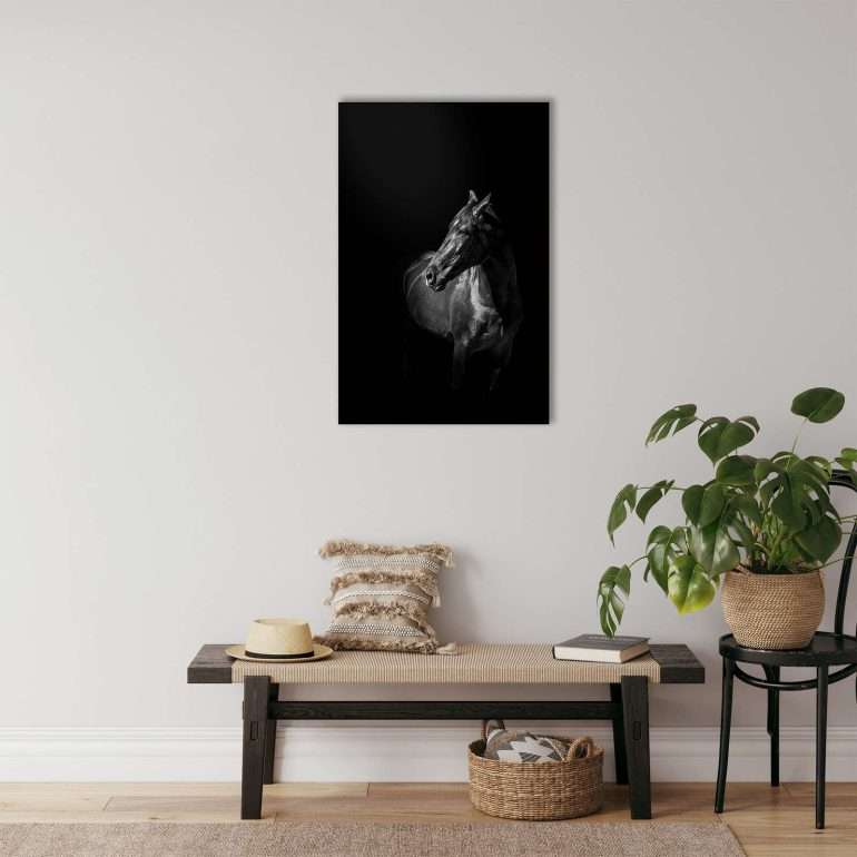 wanddecoratie bueno wart wit poserend paard