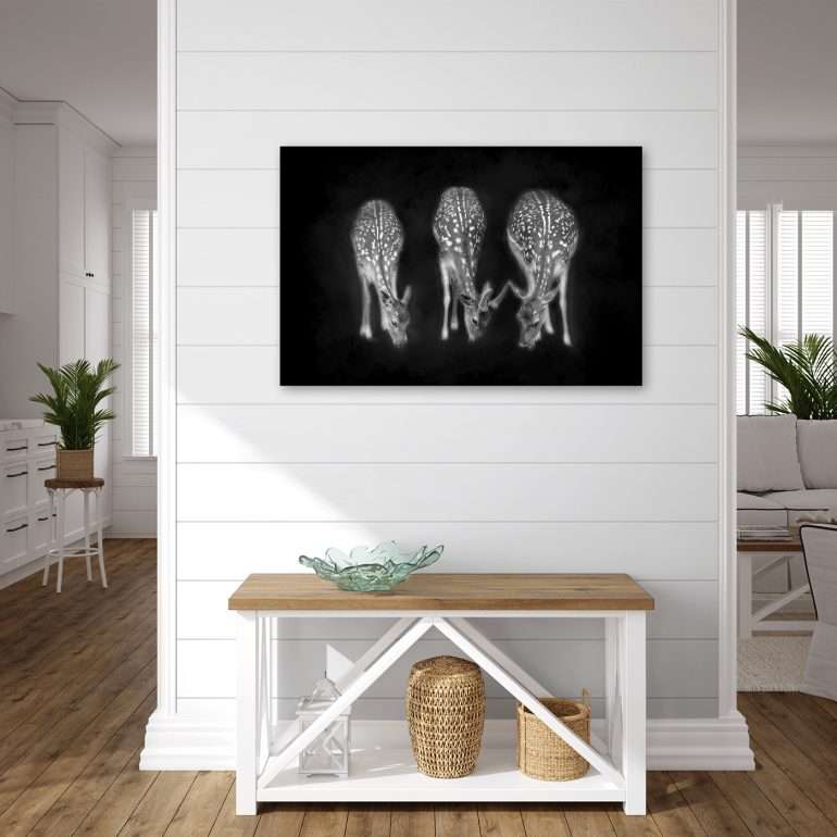 wanddecoratie just grazing grazende reeen