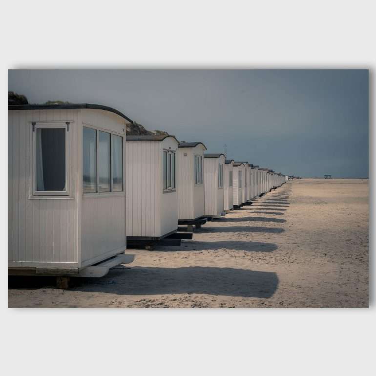 Nordic Beach Huts wanddecoratie met strandhuisjes aan de Noordkust van Denemarken
