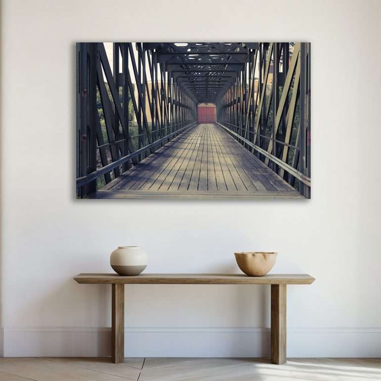 Wanddecoratie Heritage Bridge – Oude stalen brug bij Gamla Brukets museum