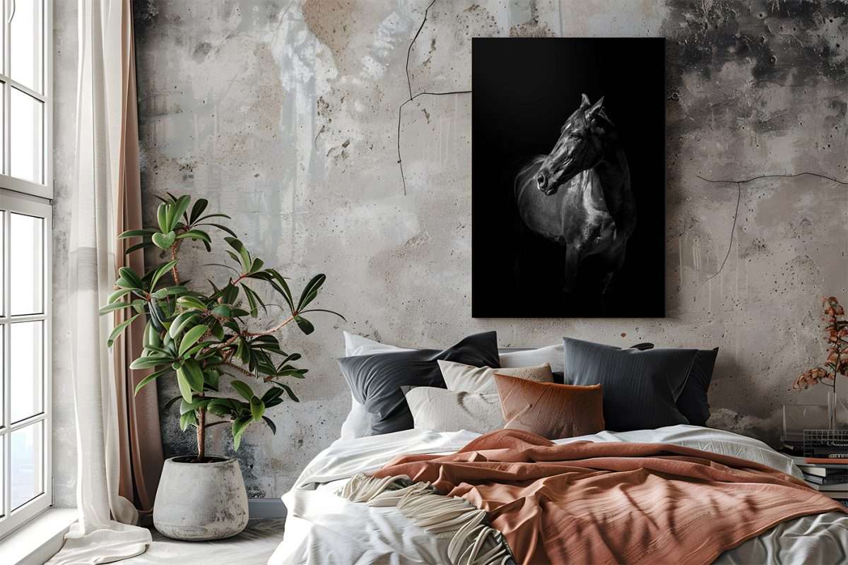 Wanddecoratie in de slaapkamer met industriele stijl