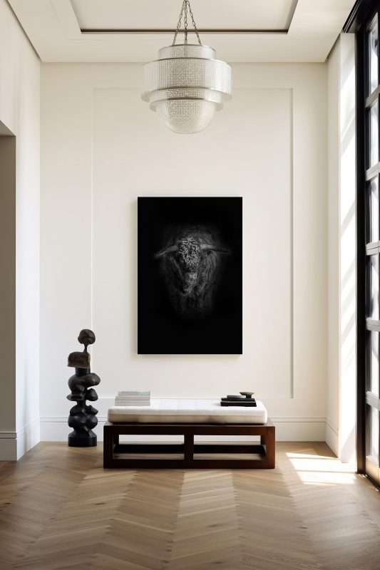 zwart wit wanddecoratie in modern interieur