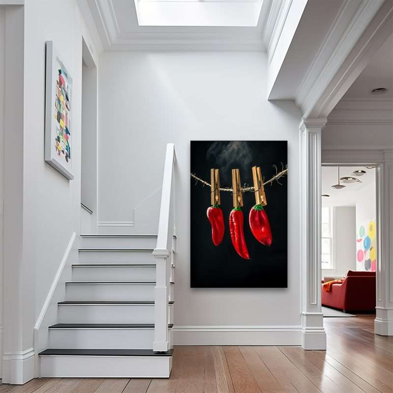 kleurrijke wanddecoratie in modern interieur